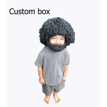 Wig Hat Beard Cap Hand-woven Mask for Children Decorated Warm
